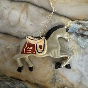 Vintage Handcrafted Gray Horse Ornament